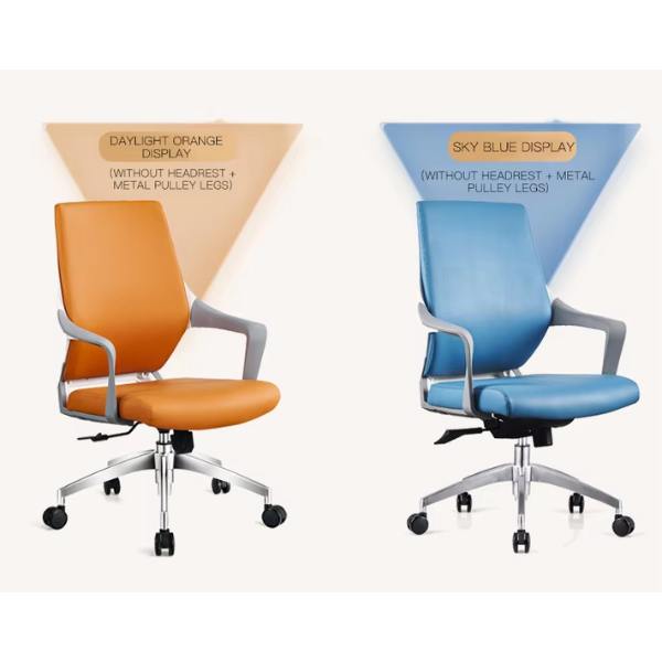 Ghế da văn phòng màu xám chân xoay: SG - 672 - $hienthicat